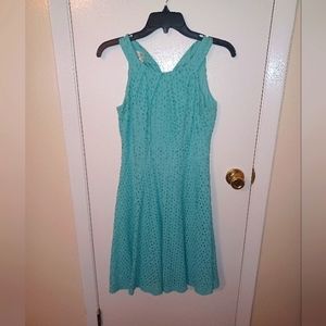 Dress Barn Blue Eyelet Dress Sz 4